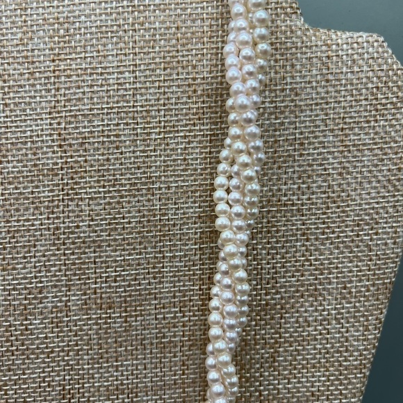 Napier Pearl Necklace Twisted 4 Strands 24” Bridal Vintage Napier - Picture 3 of 6